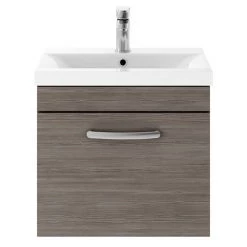 Brooklyn 500mm Grey Avola Wall Hung Vanity Unit - Single Drawer -Vanity Units Sales Store BWHSD5GRY d2 460