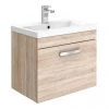 Brooklyn 500mm Natural Oak Wall Hung Vanity Unit - Single Drawer