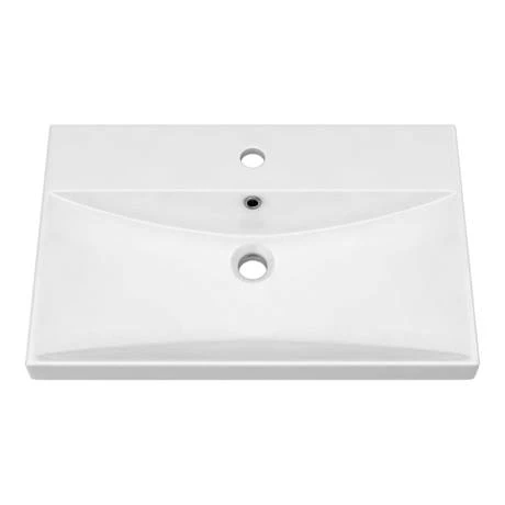 Brooklyn 600 Black Wall Hung 1-Drawer Vanity Unit with Thin-Edge Basin 2 Brooklyn 600 Black Wall Hung 1-Drawer Vanity Unit with Thin-Edge Basin - Image 2