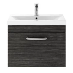 Brooklyn 600mm Black Wall Hung Vanity Unit - Single Drawer 9 Brooklyn 600mm Black Wall Hung Vanity Unit - Single Drawer -Vanity Units Sales Store BWHSD6BLK d1 460