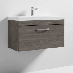 Brooklyn 800 Grey Avola Wall Hung 1-Drawer Vanity Unit with Thin-Edge Basin 7 Brooklyn 800 Grey Avola Wall Hung 1-Drawer Vanity Unit with Thin-Edge Basin -Vanity Units Sales Store BWHSD8GATE ND3 460