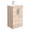 Brooklyn 500mm Natural Oak Vanity Unit - Floor Standing 2 Door Unit