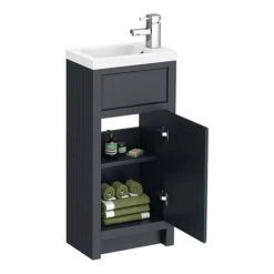 Chatsworth Traditional Graphite Small Vanity - 400mm Wide -Vanity Units Sales Store C400BLK ND2 460