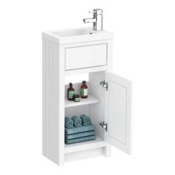 Chatsworth Traditional White Small Vanity - 400mm Wide -Vanity Units Sales Store C400WHT d1 460