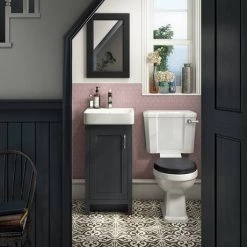 Chatsworth Traditional Graphite Vanity - 425mm Wide -Vanity Units Sales Store C425BLK n d4 460