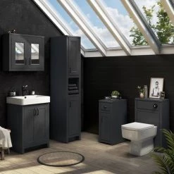 Chatsworth Traditional Graphite Vanity - 560mm Wide with Matt Black Handles 5 Chatsworth Traditional Graphite Vanity - 560mm Wide with Matt Black Handles -Vanity Units Sales Store C560BLKMB d2 460