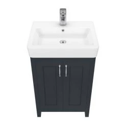 Chatsworth Traditional Graphite Vanity - 560mm Wide -Vanity Units Sales Store C560BLK D4 460