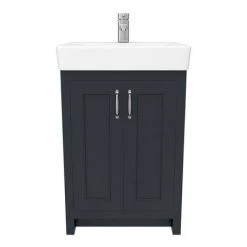 Chatsworth Traditional Graphite Vanity - 560mm Wide -Vanity Units Sales Store C560BLK D5 460
