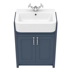 Chatsworth Traditional Blue Semi-Recessed Vanity - 600mm Wide -Vanity Units Sales Store C600SRBLU D3 460