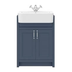 Chatsworth Traditional Blue Semi-Recessed Vanity - 600mm Wide -Vanity Units Sales Store C600SRBLU D4 460