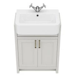 Chatsworth Traditional Grey Semi-Recessed Vanity - 600mm Wide -Vanity Units Sales Store C600SRGRY D3 460