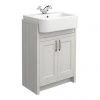 Chatsworth Traditional Grey Semi-Recessed Vanity - 600mm Wide