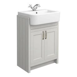 Chatsworth Traditional Grey Semi-Recessed Vanity - 600mm Wide