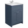 Chatsworth Blue 610mm Vanity with White Marble Basin Top