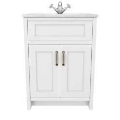 Chatsworth White 610mm Vanity with White Marble Basin Top -Vanity Units Sales Store C610WHT WHT n d2 460
