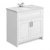 Chatsworth White 810mm Vanity with White Marble Basin Top
