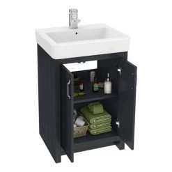 Chatsworth Traditional Graphite 560mm Vanity Sink + 300mm Cupboard Unit -Vanity Units Sales Store C825BLK d4 460