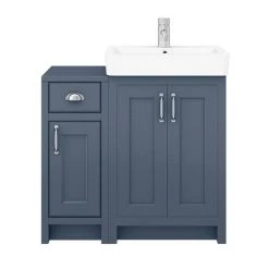 Chatsworth Traditional Blue 560mm Vanity Sink + 300mm Cupboard Unit -Vanity Units Sales Store C825BLU n d4 460