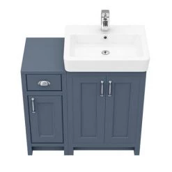 Chatsworth Traditional Blue 560mm Vanity Sink + 300mm Cupboard Unit -Vanity Units Sales Store C825BLU n d5 460