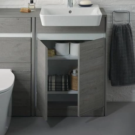 Ideal Standard Connect Air 600mm Floor Standing 2 Door Vanity Unit - Gloss White/Matt White 2 Ideal Standard Connect Air 600mm Floor Standing 2 Door Vanity Unit - Gloss White/Matt White - Image 2