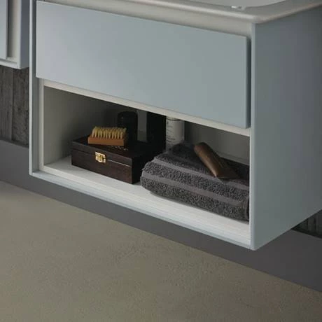 Ideal Standard Connect Air Wood Light Grey 600mm Wall Hung Vanity Unit with Open Shelf 2 Ideal Standard Connect Air Wood Light Grey 600mm Wall Hung Vanity Unit with Open Shelf - Image 2