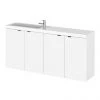 Hudson Reed 1200mm Gloss White Wall Hung Compact Combination Unit (600 Vanity x 2)