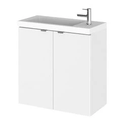 Hudson Reed Fusion 500mm Gloss White Wall Hung Compact Unit & Basin