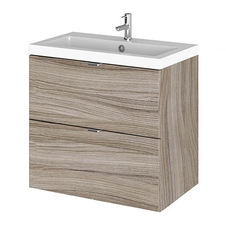 Hudson Reed 600mm Driftwood Full Depth Wall Hung 2-Drawer Unit & Basin 1 Hudson Reed 600mm Driftwood Full Depth Wall Hung 2-Drawer Unit & Basin