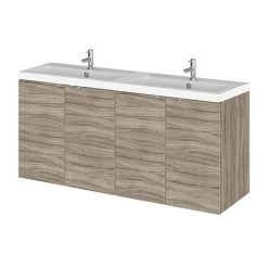 Hudson Reed 1200mm Driftwood Full Depth Wall Hung Unit & Double Basin