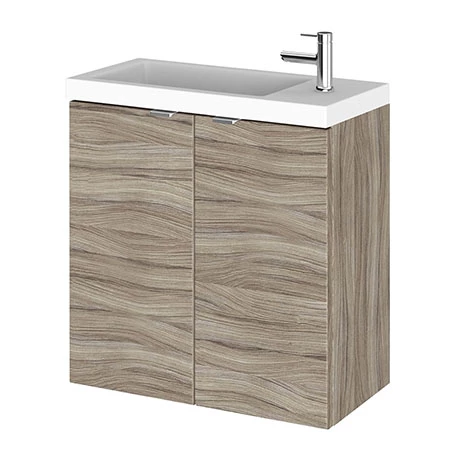 Hudson Reed 500mm Driftwood Wall Hung Compact Unit & Basin 1 Hudson Reed 500mm Driftwood Wall Hung Compact Unit & Basin