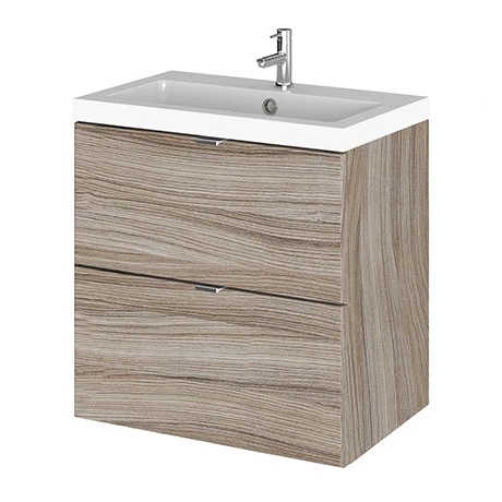 Hudson Reed Fusion 500mm Driftwood Full Depth Wall Hung 2-Drawer Unit & Basin 1 Hudson Reed Fusion 500mm Driftwood Full Depth Wall Hung 2-Drawer Unit & Basin