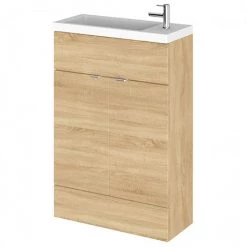 Hudson Reed Fusion Natural Oak 605x260mm Compact Vanity Unit & Basin