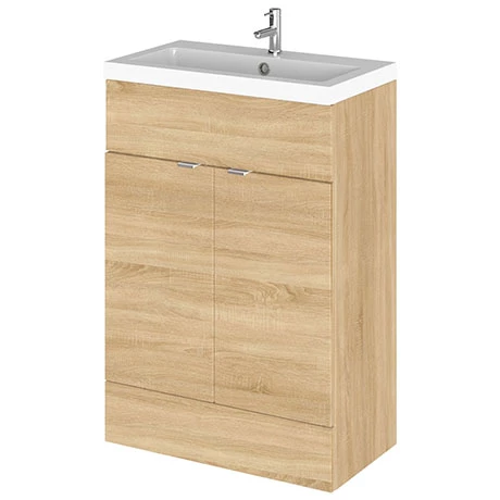Hudson Reed Fusion Natural Oak 605x360mm Vanity Unit & Basin 1 Hudson Reed Fusion Natural Oak 605x360mm Vanity Unit & Basin