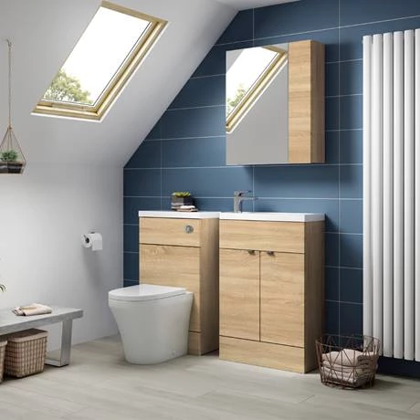 Hudson Reed Fusion Natural Oak 505x260mm Compact Vanity Unit & Basin 4 Hudson Reed Fusion Natural Oak 505x260mm Compact Vanity Unit & Basin - Image 4