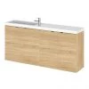 Hudson Reed 1200mm Natural Oak Wall Hung Compact Combination Unit (600 Vanity x 2)