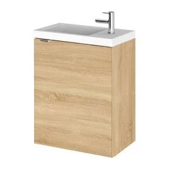 Hudson Reed Fusion 400mm Natural Oak Wall Hung Compact Unit & Basin