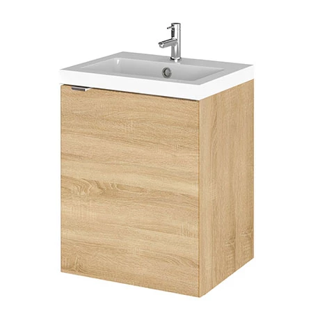 Hudson Reed Fusion 400mm Natural Oak Full Depth Wall Hung Unit & Basin 1 Hudson Reed Fusion 400mm Natural Oak Full Depth Wall Hung Unit & Basin