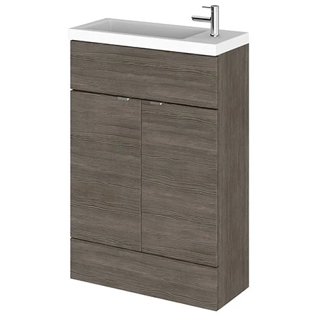 Hudson Reed Fusion Grey Avola 605x260mm Compact Vanity Unit & Basin 1 Hudson Reed Fusion Grey Avola 605x260mm Compact Vanity Unit & Basin