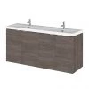 Hudson Reed 1200mm Grey Avola Full Depth Wall Hung Unit & Double Basin