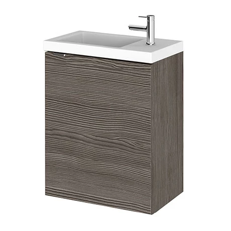 Hudson Reed 400mm Grey Avola Wall Hung Compact Unit & Basin 1 Hudson Reed 400mm Grey Avola Wall Hung Compact Unit & Basin