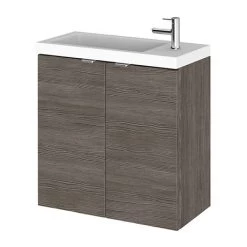Hudson Reed 500mm Grey Avola Wall Hung Compact Unit & Basin