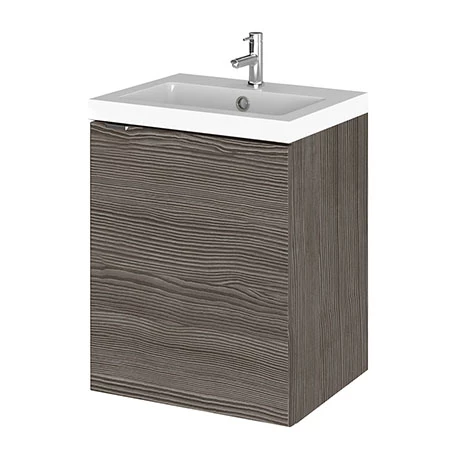Hudson Reed Fusion 400mm Grey Avola Full Depth Wall Hung Unit & Basin 1 Hudson Reed Fusion 400mm Grey Avola Full Depth Wall Hung Unit & Basin