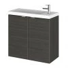 Hudson Reed 600mm Hacienda Black Wall Hung Compact Unit & Basin