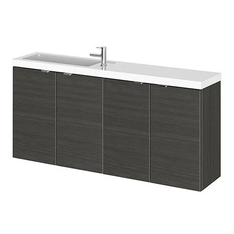 Hudson Reed 1200mm Hacienda Black Wall Hung Compact Combination Unit (600 Vanity x 2) 1 Hudson Reed 1200mm Hacienda Black Wall Hung Compact Combination Unit (600 Vanity x 2)