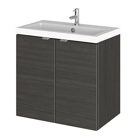 Hudson Reed 600mm Hacienda Black Full Depth Wall Hung 2-Door Unit & Basin 1 Hudson Reed 600mm Hacienda Black Full Depth Wall Hung 2-Door Unit & Basin