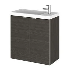 Hudson Reed 500mm Hacienda Black Wall Hung Compact Unit & Basin