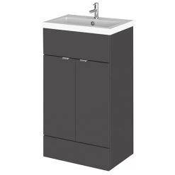 Hudson Reed Fusion Gloss Grey 505x360mm Vanity Unit & Basin