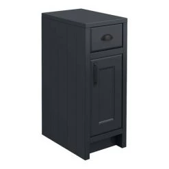 Chatsworth Traditional Graphite Double Basin Vanity + Cupboard Combination Unit with Matt Black Handles -Vanity Units Sales Store CBLK142PKMB d3 460