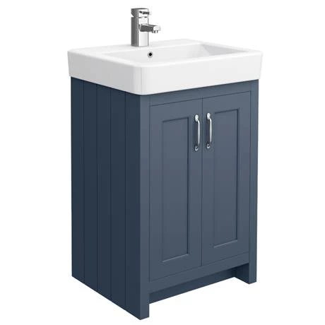Chatsworth Traditional Blue Double Basin Vanity + Cupboard Combination Unit 5 Chatsworth Traditional Blue Double Basin Vanity + Cupboard Combination Unit - Image 5