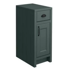 Chatsworth Traditional Green Double Basin Vanity + Cupboard Combination Unit with Matt Black Handles -Vanity Units Sales Store CGRN142PKMB d3 460